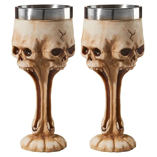 Design Toscano Gothic Scare Skull Goblets, 2ct.